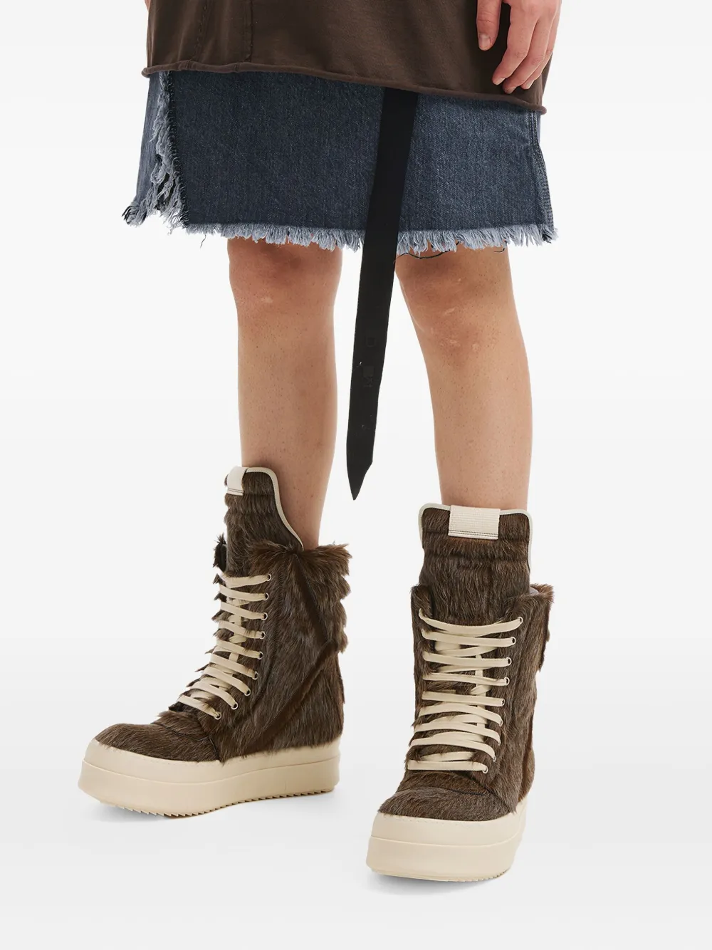 Rick Owens Drkshdw Sisysnap Denim Skirt In Blue