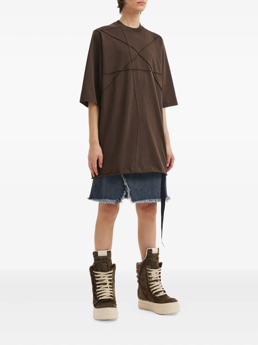 Rick Owens Drkshdw Sisysnap Denim Skirt In Blue