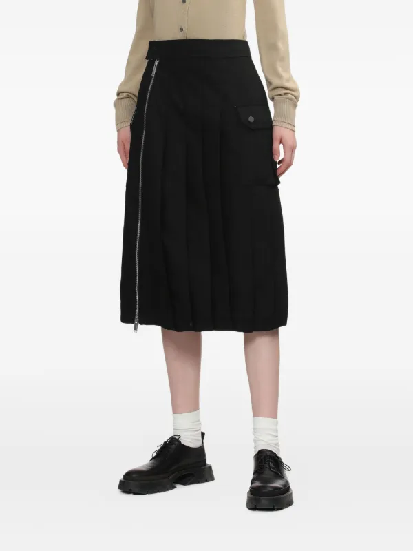 3.1 Phillip Lim Zip Pleated Skirt | Black | FARFETCH