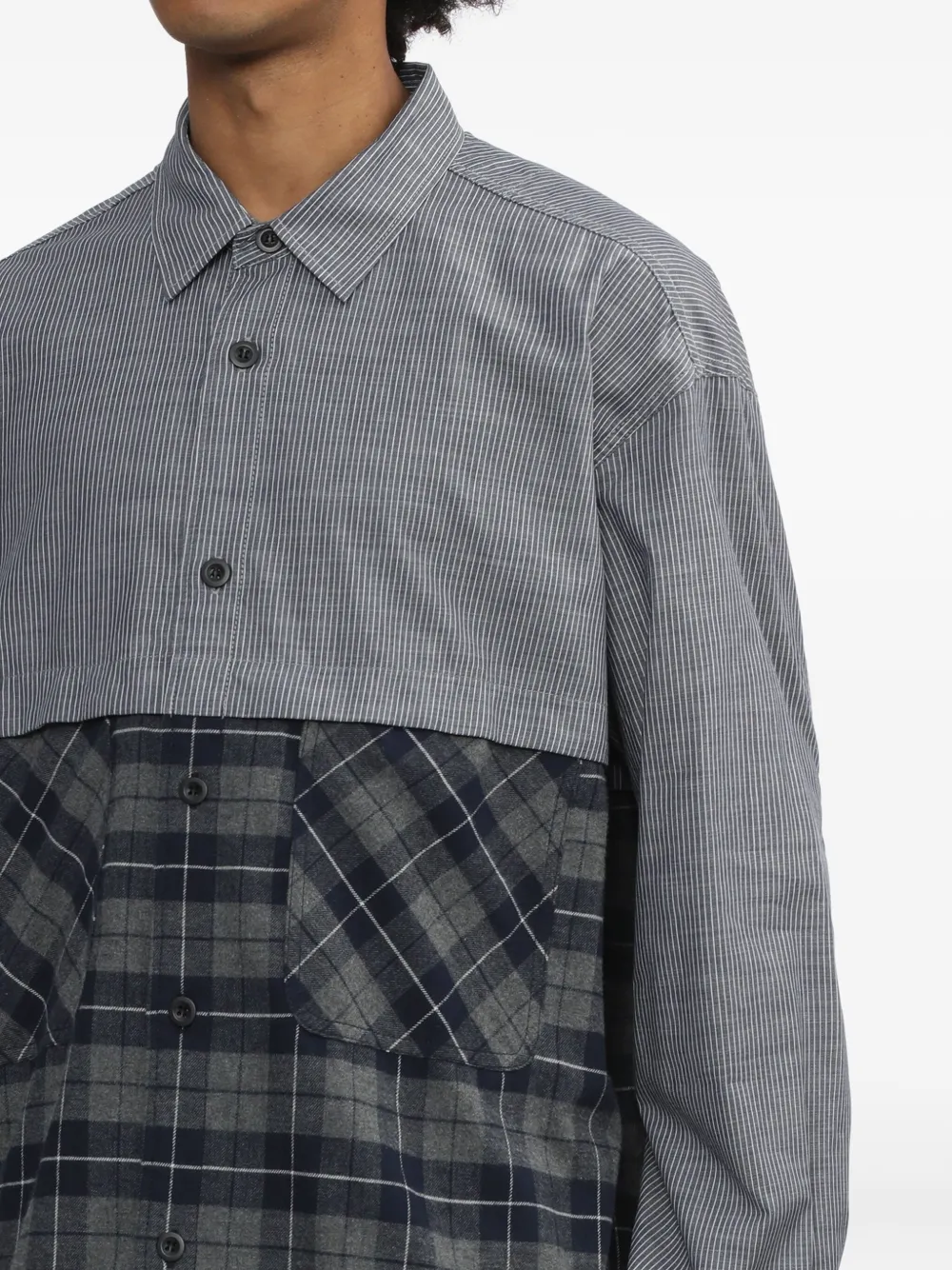 Comme des Garçons Homme Overhemd met vlakken Blauw