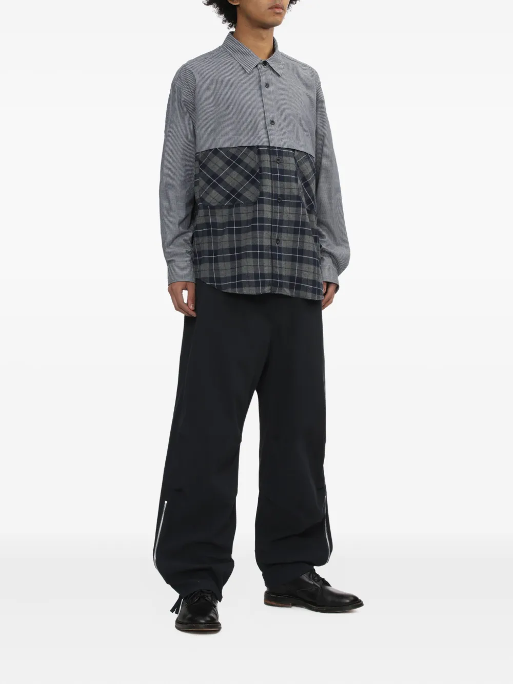 Comme des Garçons Homme panelled shirt - Blauw
