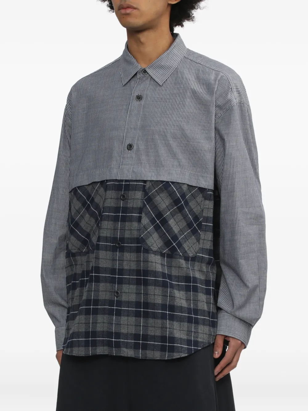 Comme des Garçons Homme Overhemd met vlakken Blauw
