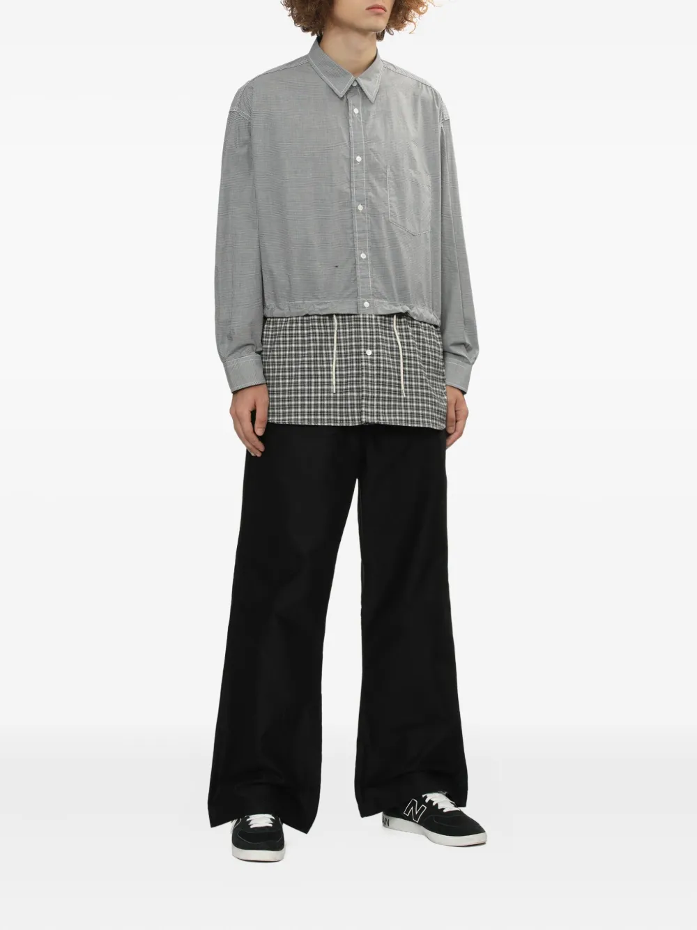 Comme des Garçons Homme check pocket shirt - Zwart