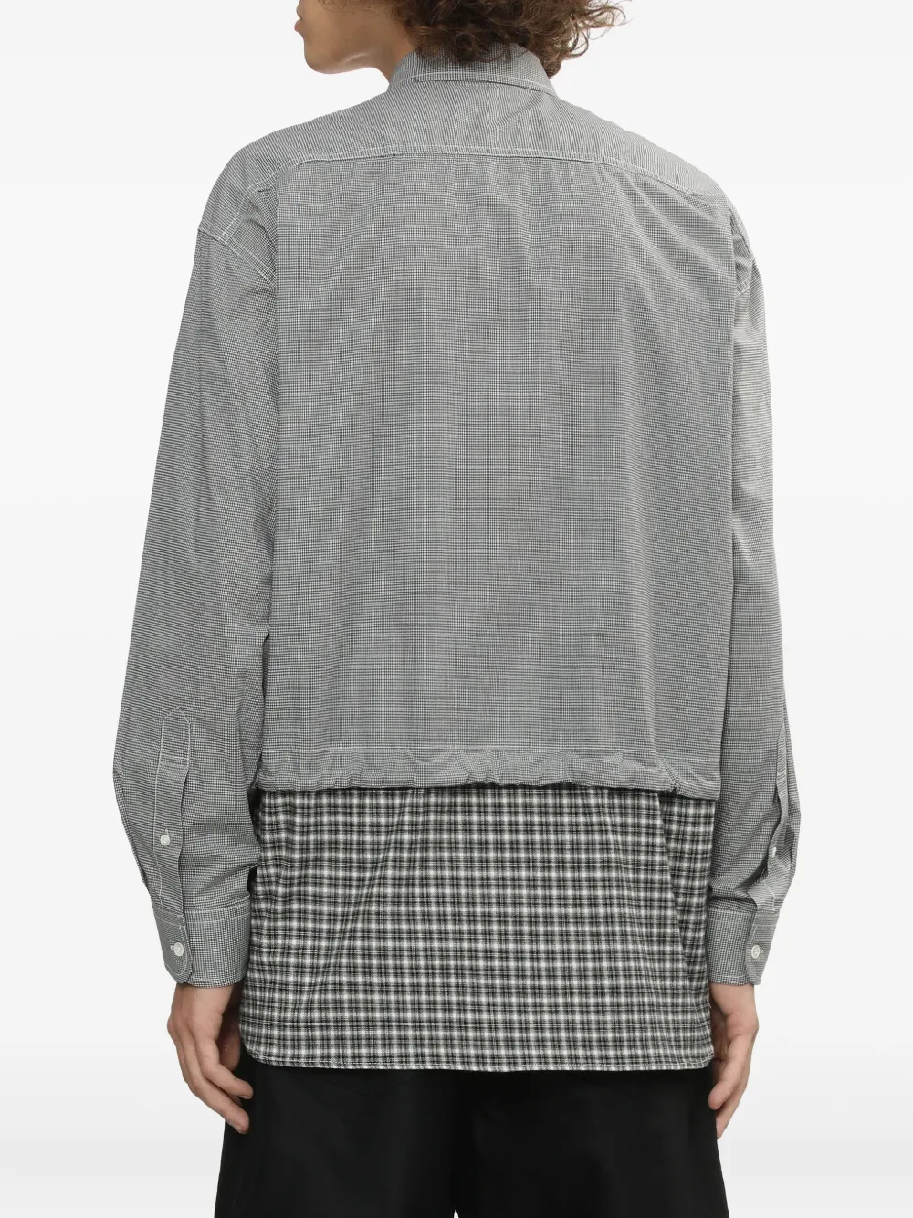 Comme des Garçons Homme Geruit overhemd met borstzak Zwart