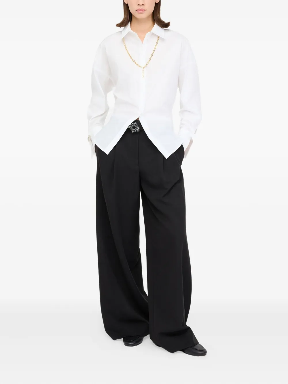 LIU JO jewel-buckle trousers - Zwart