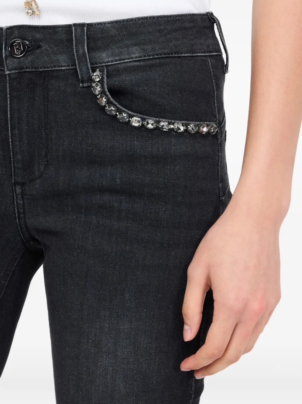 LIU JO Jeans verfraaid met edelstenen Zwart