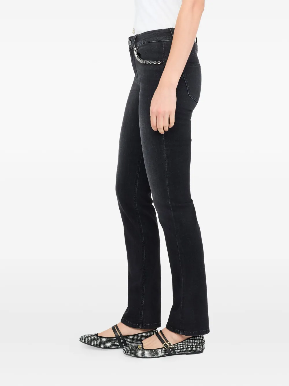 LIU JO Jeans verfraaid met edelstenen Zwart