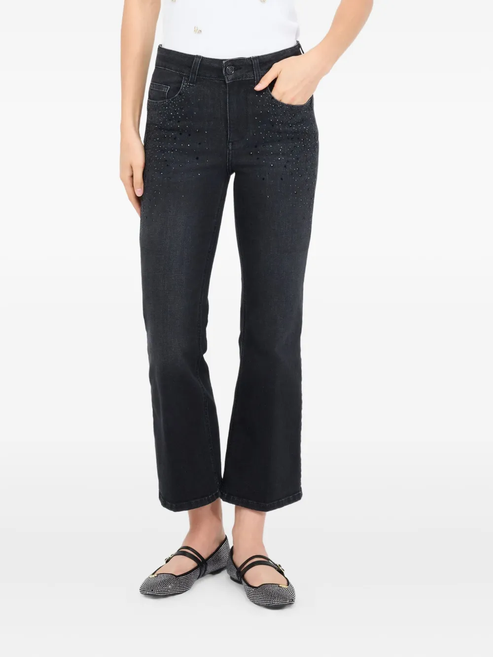 Liu •jo Gemstone Flared Jeans In Blue