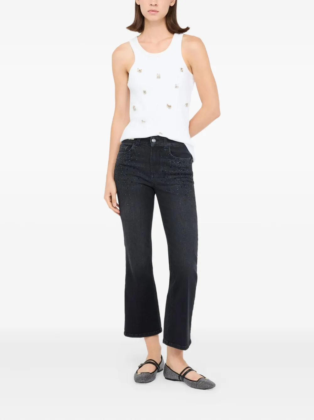 Liu •jo Gemstone Flared Jeans In Blue