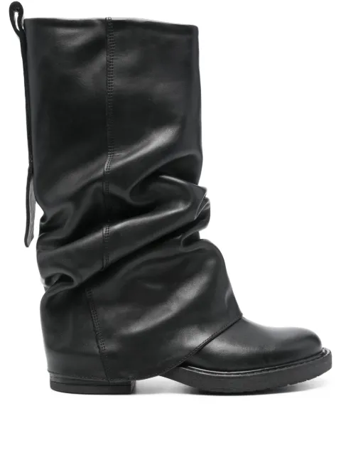 Metisse ruched leather boots