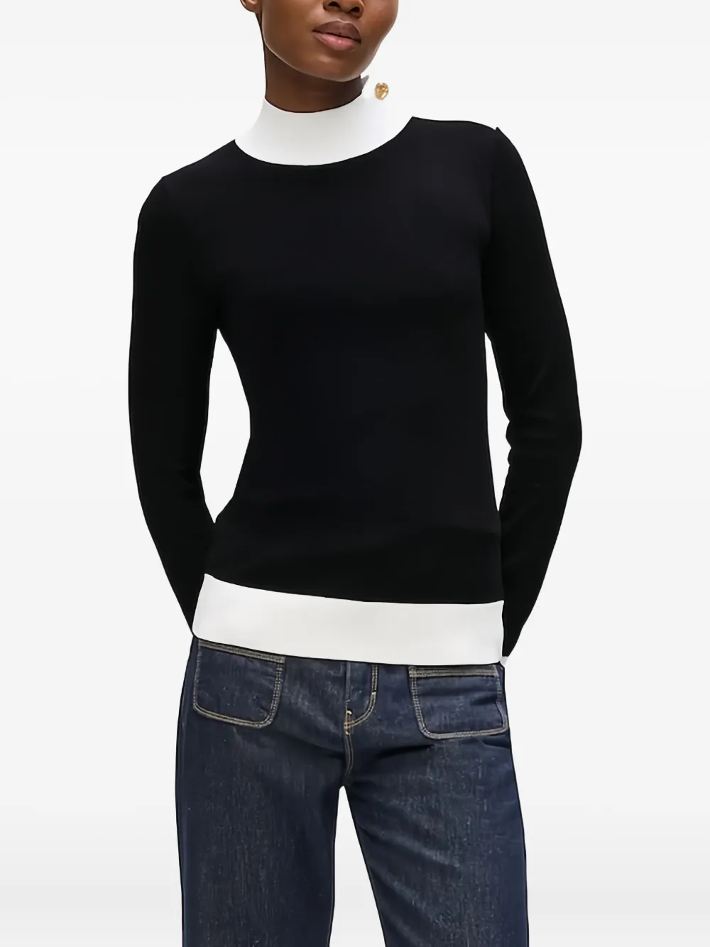 Karl Lagerfeld Button-detail Sweater In Black