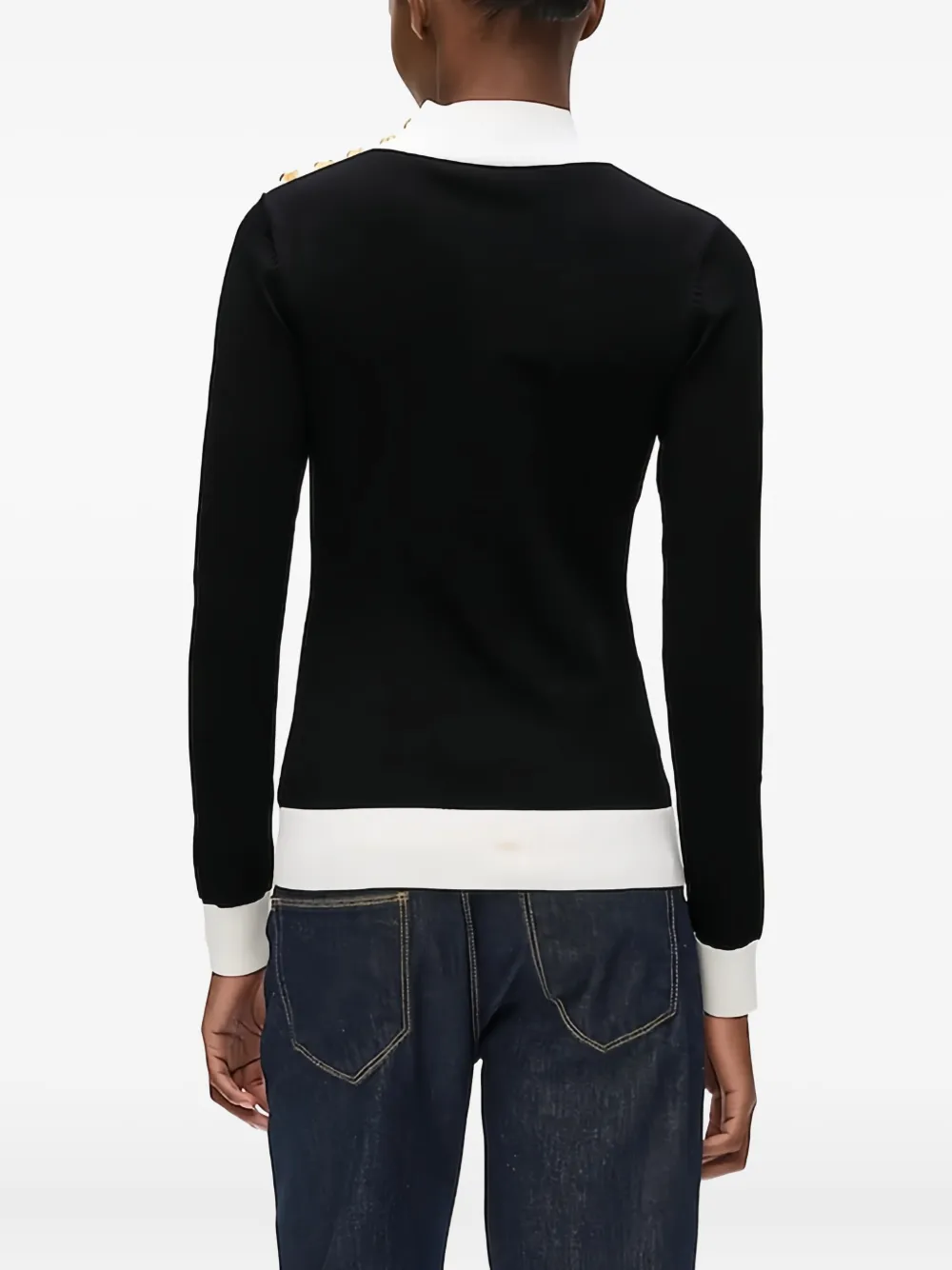 Karl Lagerfeld Button-detail Sweater In Black