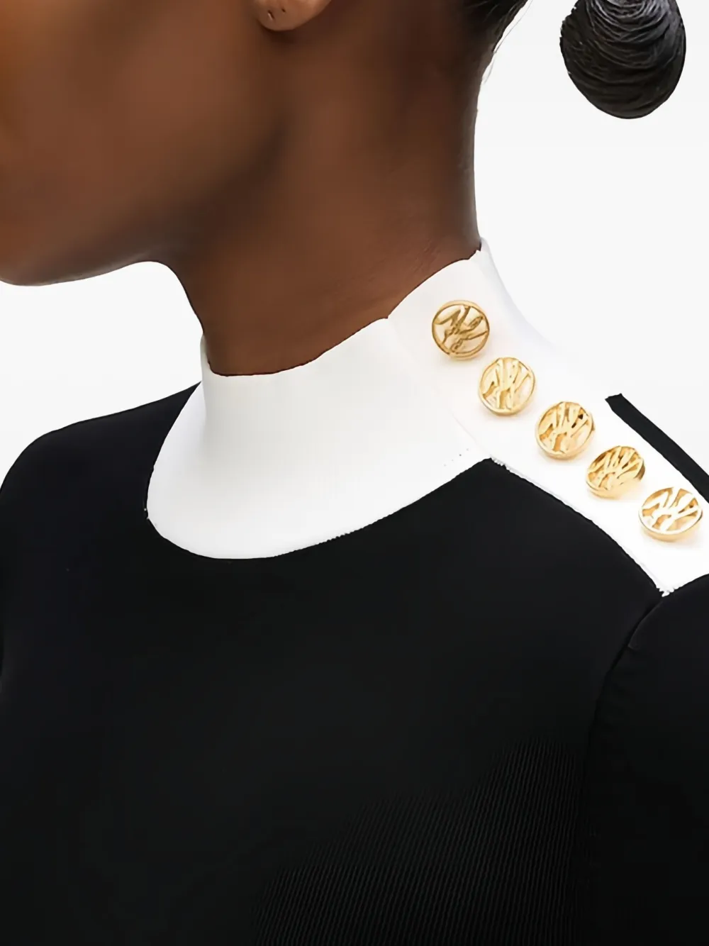 Karl Lagerfeld Button-detail Sweater In Black