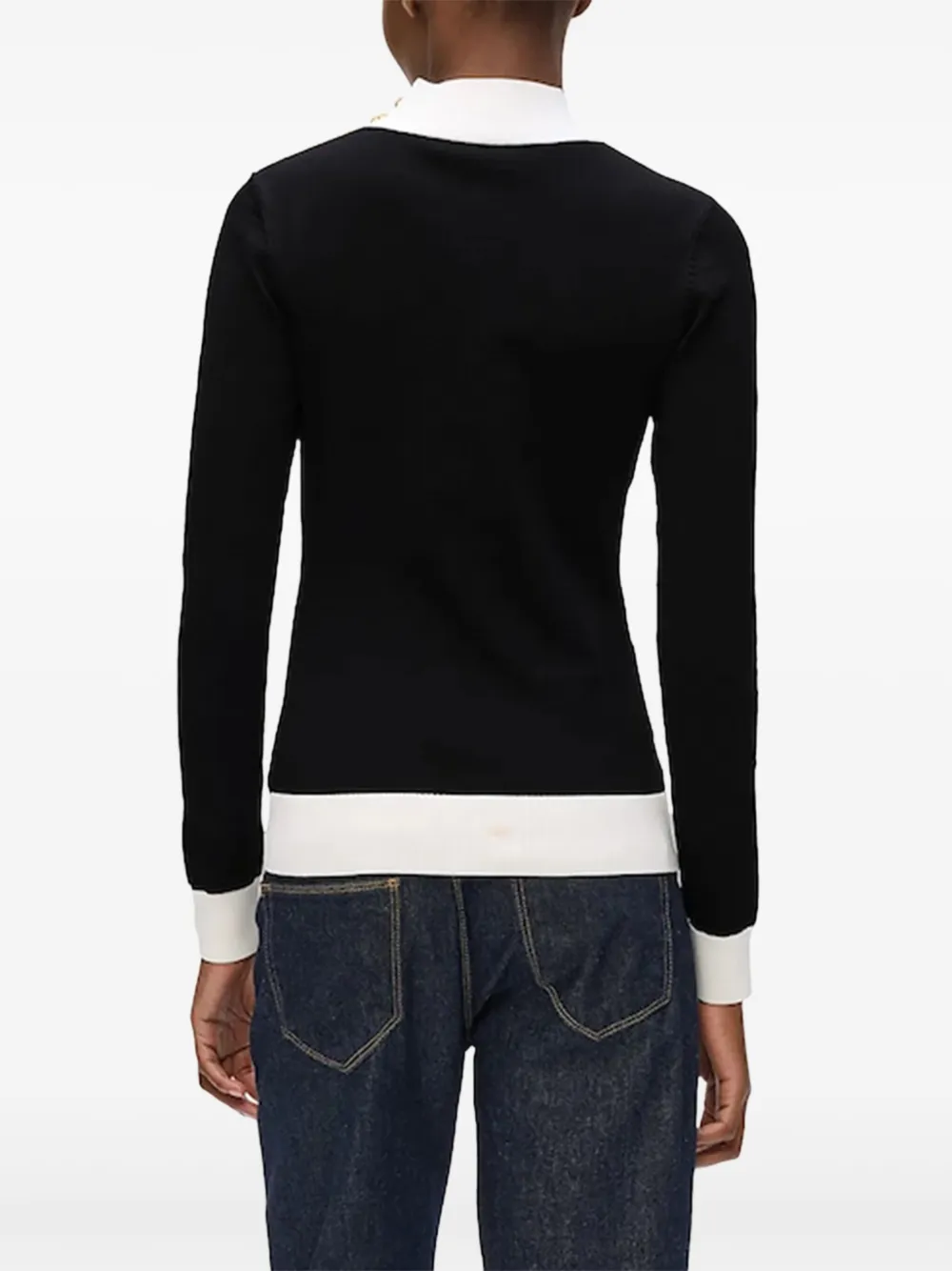 Karl Lagerfeld Trui met knoopdetail Zwart