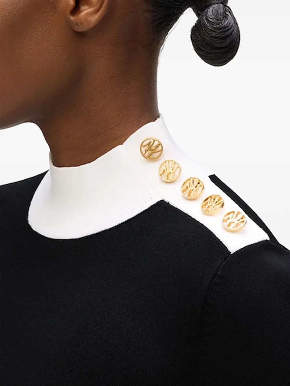 Karl Lagerfeld Trui met knoopdetail Zwart