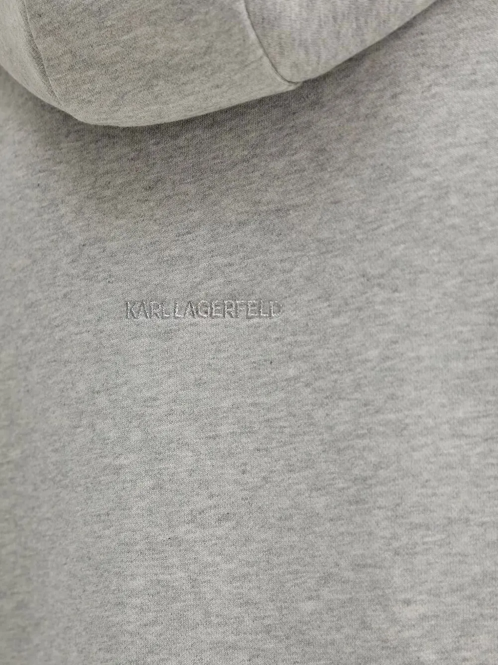Karl Lagerfeld Logo-embroidered Hoodie In Gray