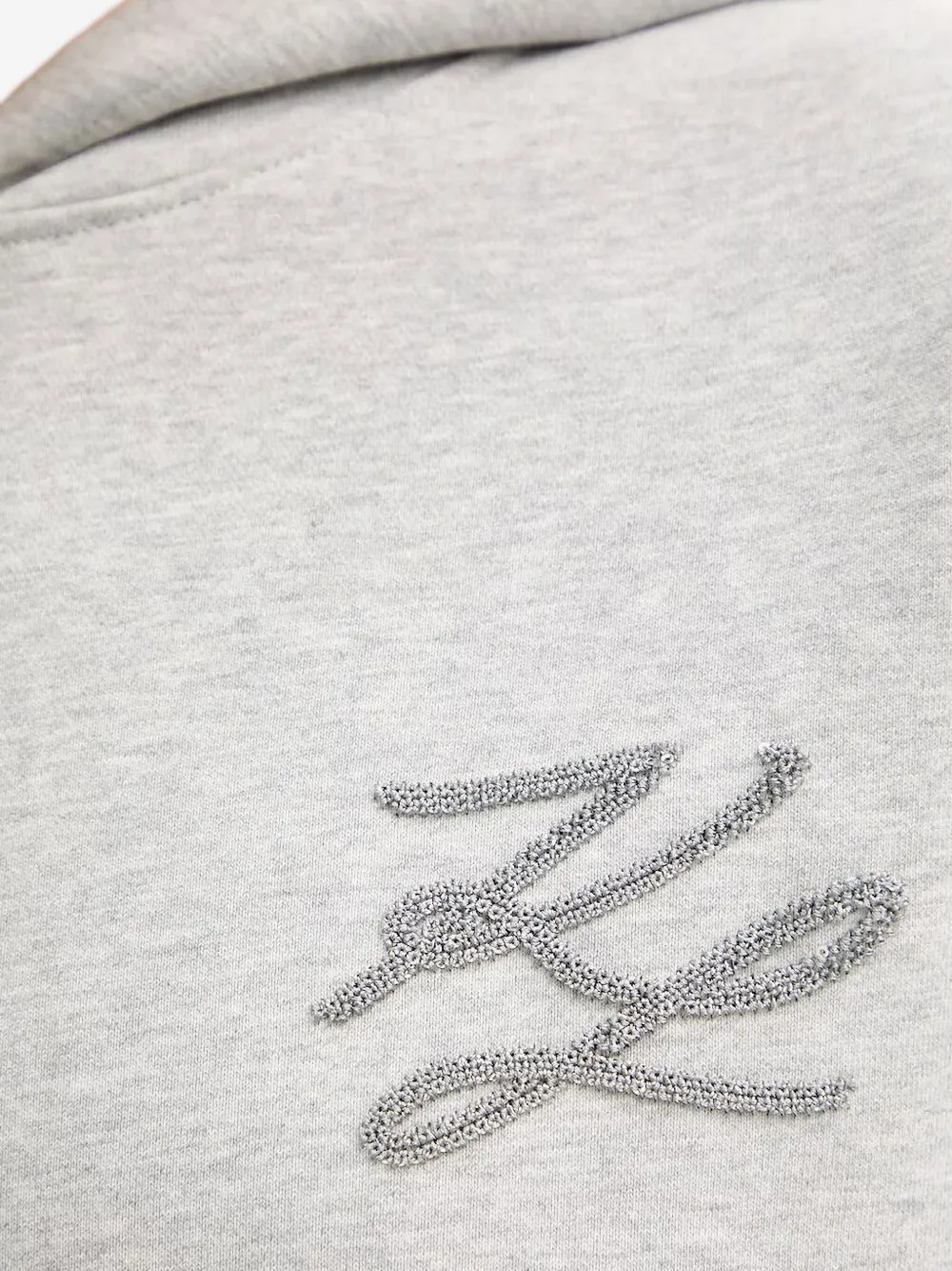 Karl Lagerfeld Logo-embroidered Hoodie In Gray