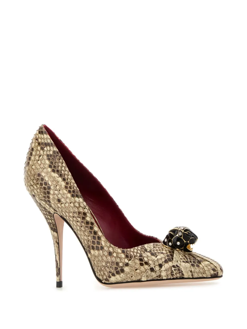 Valentino Garavani Pumps verfraaid met python Beige