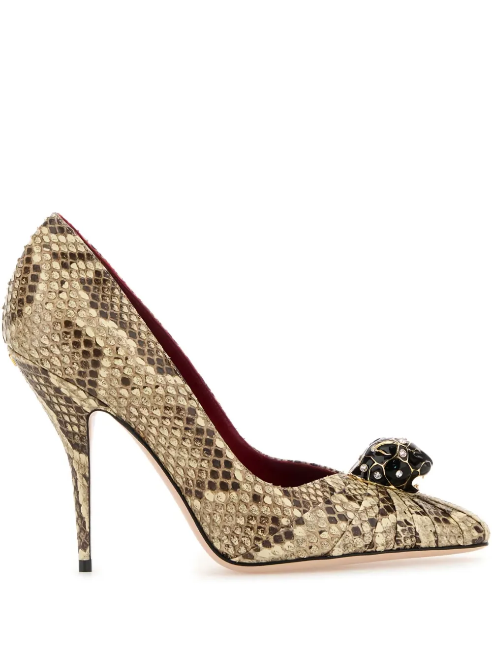 Valentino Garavani Pumps verfraaid met python Beige