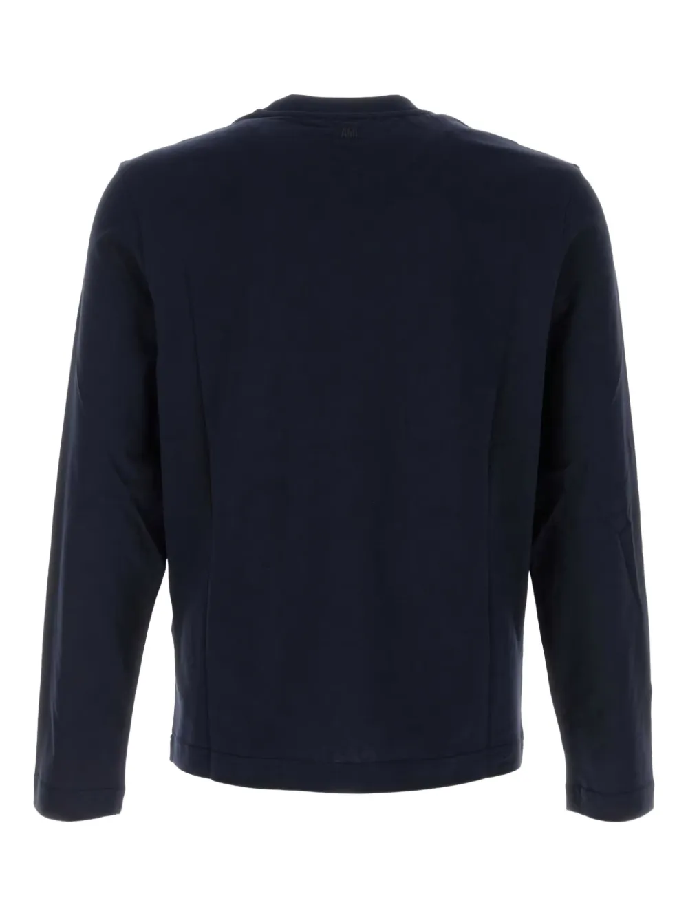 Ami Alexandre Mattiussi Crew Neck Long Sleeve Cotton T-shirt In Blue