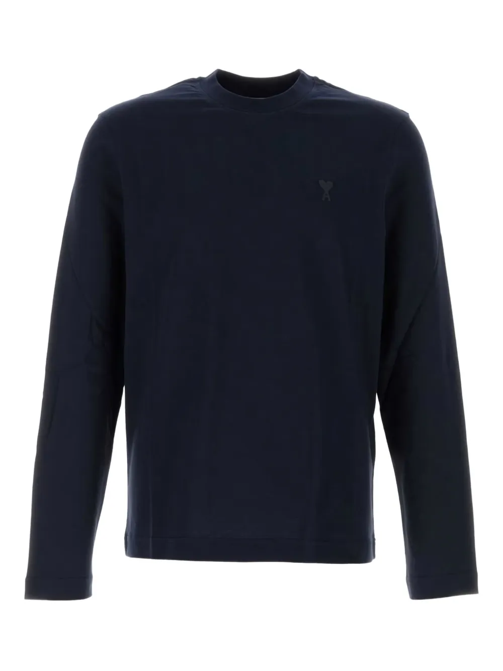 Ami Alexandre Mattiussi Crew Neck Long Sleeve Cotton T-shirt In Blue
