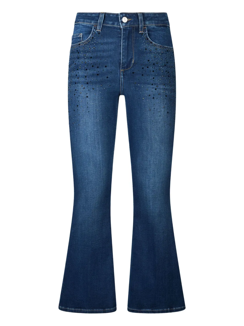 Liu •jo Cropped Flared Denim In Blue