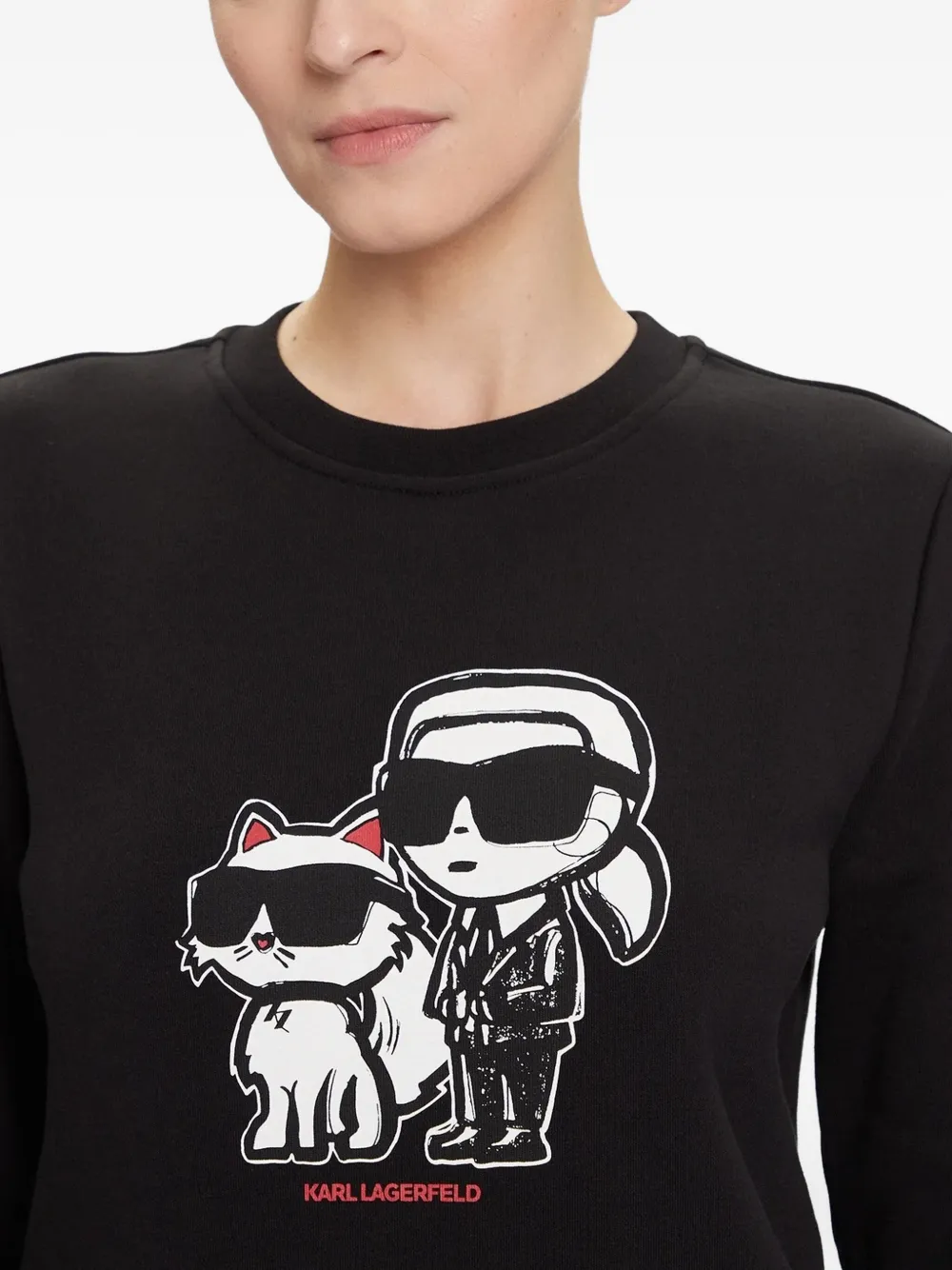 Karl Lagerfeld Ikon Choupette Sweatshirt In Black