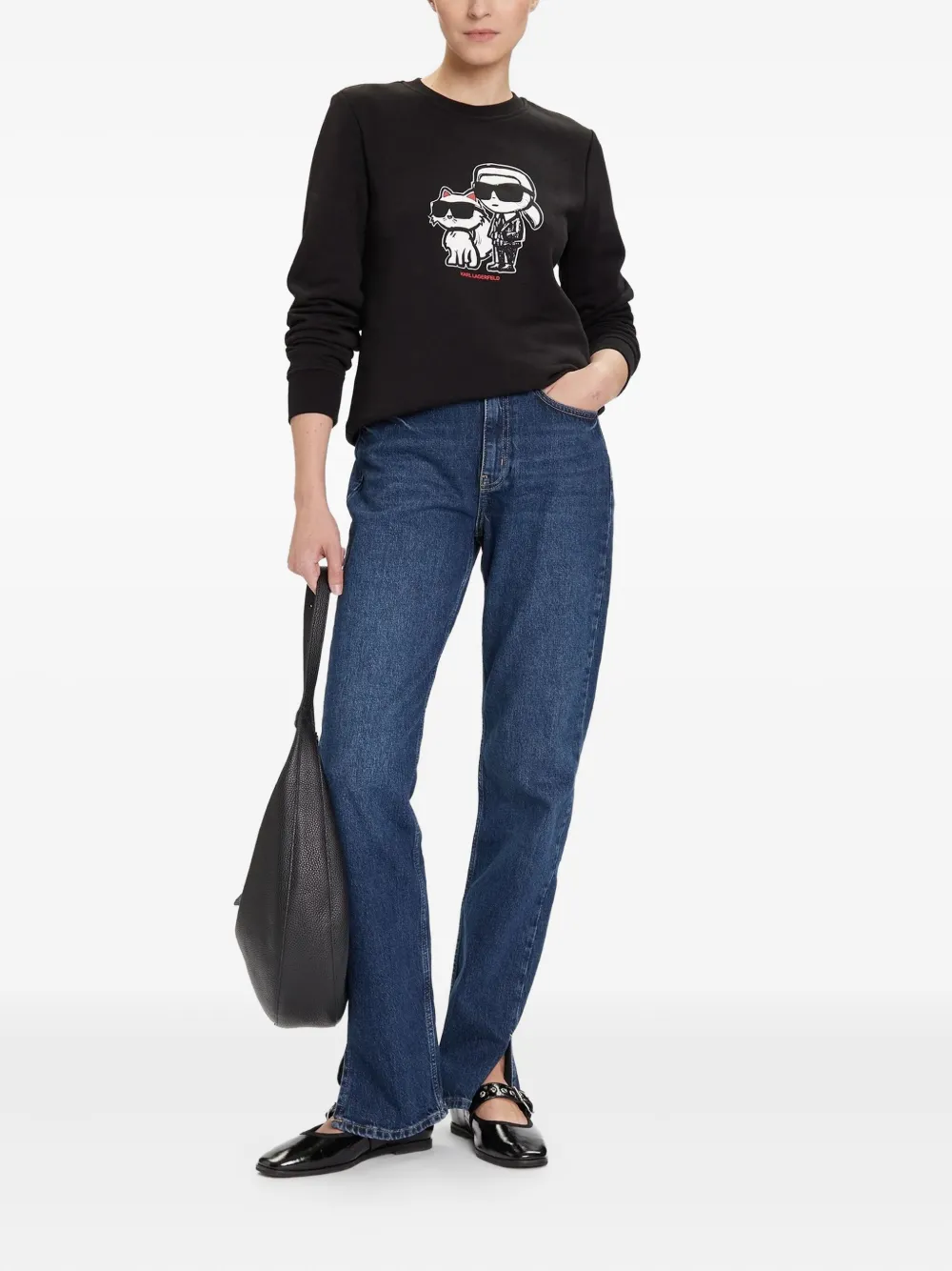 Karl Lagerfeld Ikon Choupette Sweatshirt In Black