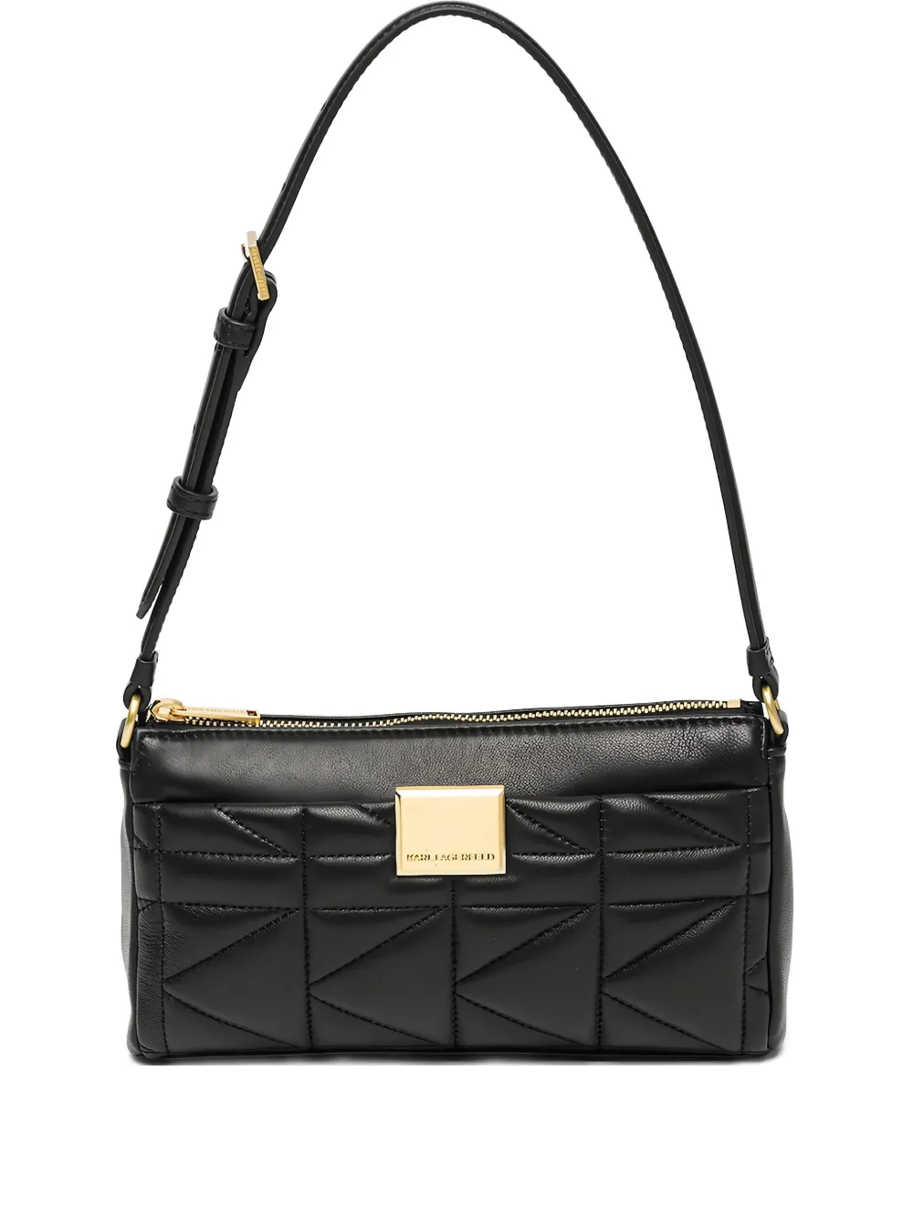 Karl Lagerfeld Quilted Logo Shoulder Bag In Black