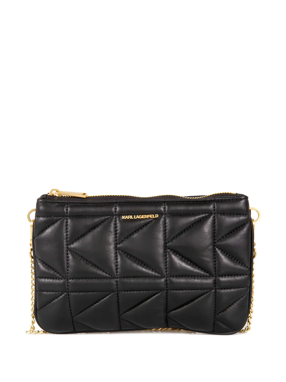 Karl Lagerfeld Quilted Logo Shoulder Bag In Black