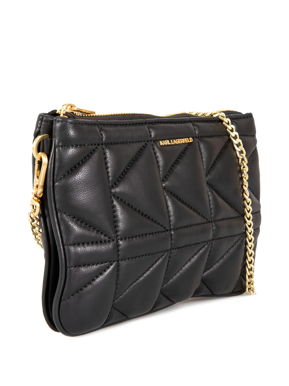 Karl Lagerfeld Quilted Logo Shoulder Bag In Black