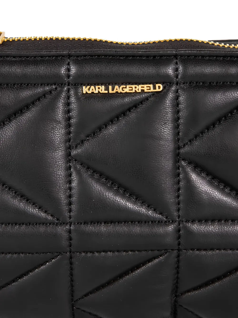 Karl Lagerfeld Quilted Logo Shoulder Bag In Black