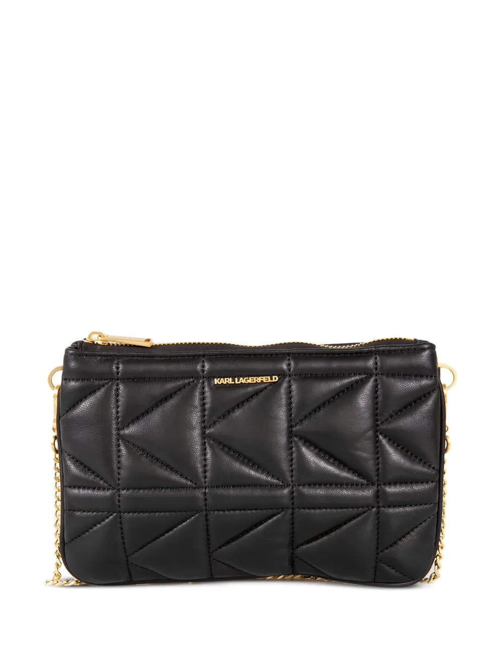 Karl Lagerfeld quilted logo shoulder bag - Nero