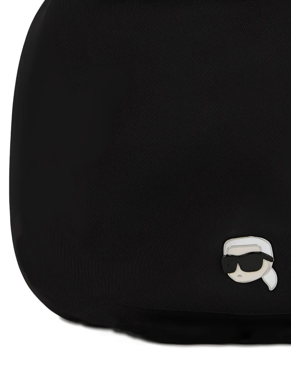 Karl Lagerfeld Small Ikon Drawstring Bucket Bag In White
