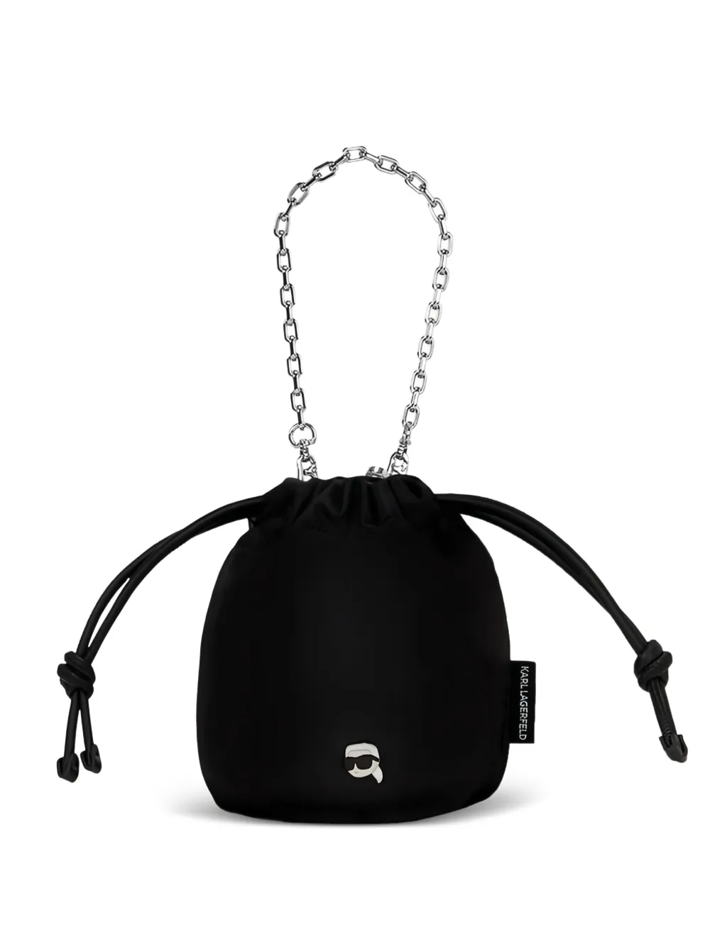 Karl Lagerfeld small Ikon drawstring bucket bag | Black | Image 1