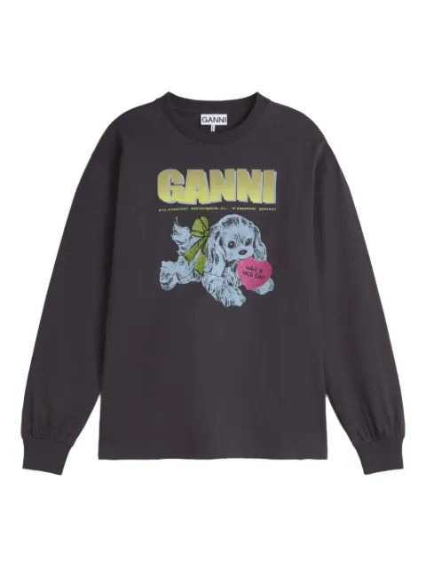 GANNI sudadera con estampado gráfico