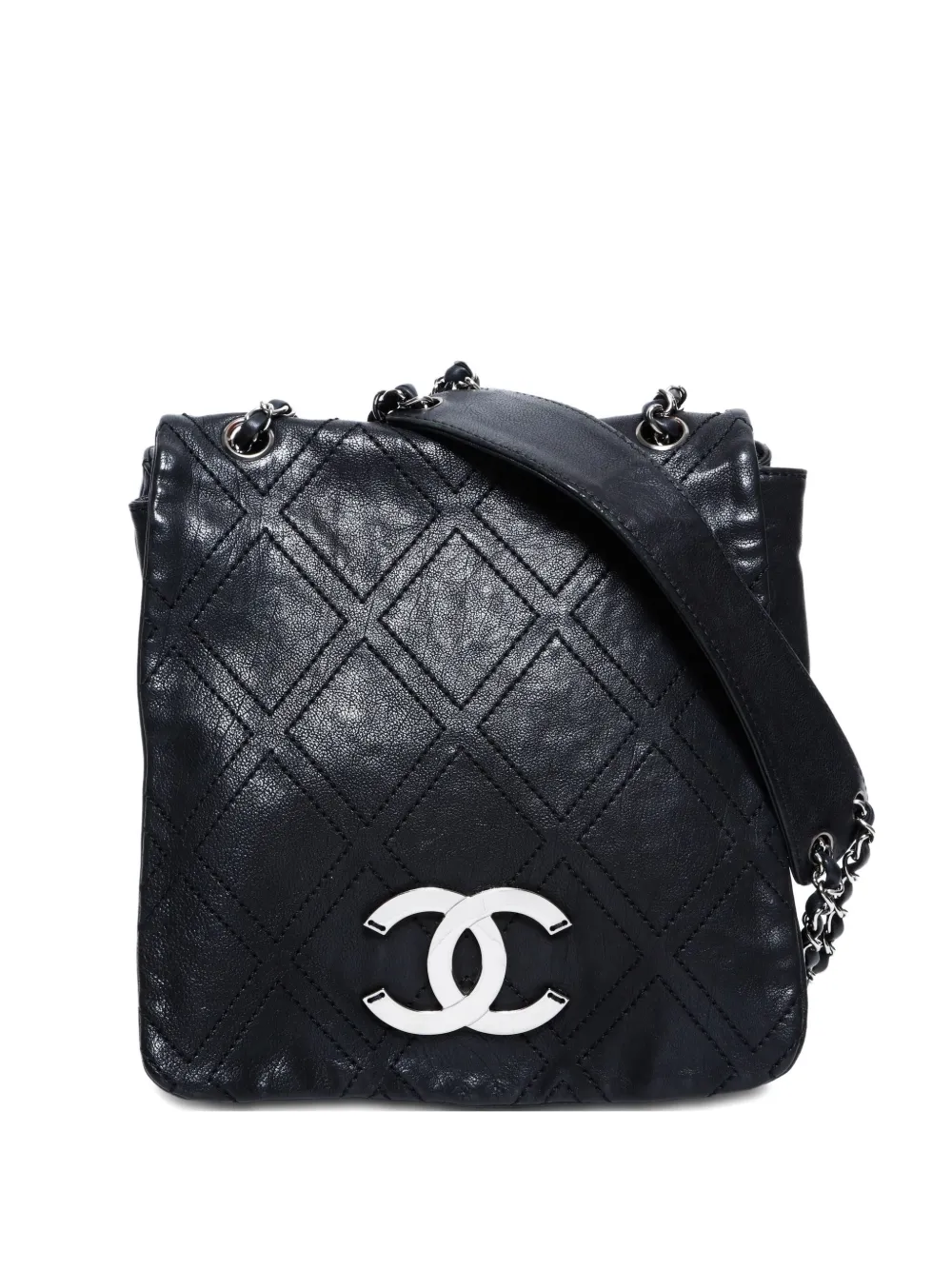 CHANEL Pre-Owned 2000-2006 ココマーク マトラッセ ショルダーバッグ - ブラック