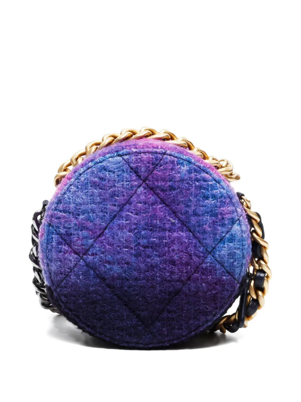 Pre-owned Chanel 2020-2021 Tweed 19 Cross Body Bag In Purple