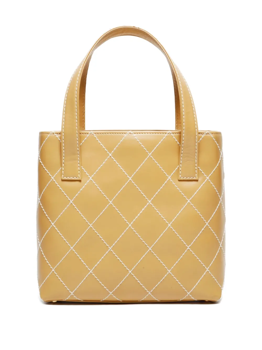 Pre-owned Chanel 2000-2003 Wilde Stitch Tote Bag In Yellow