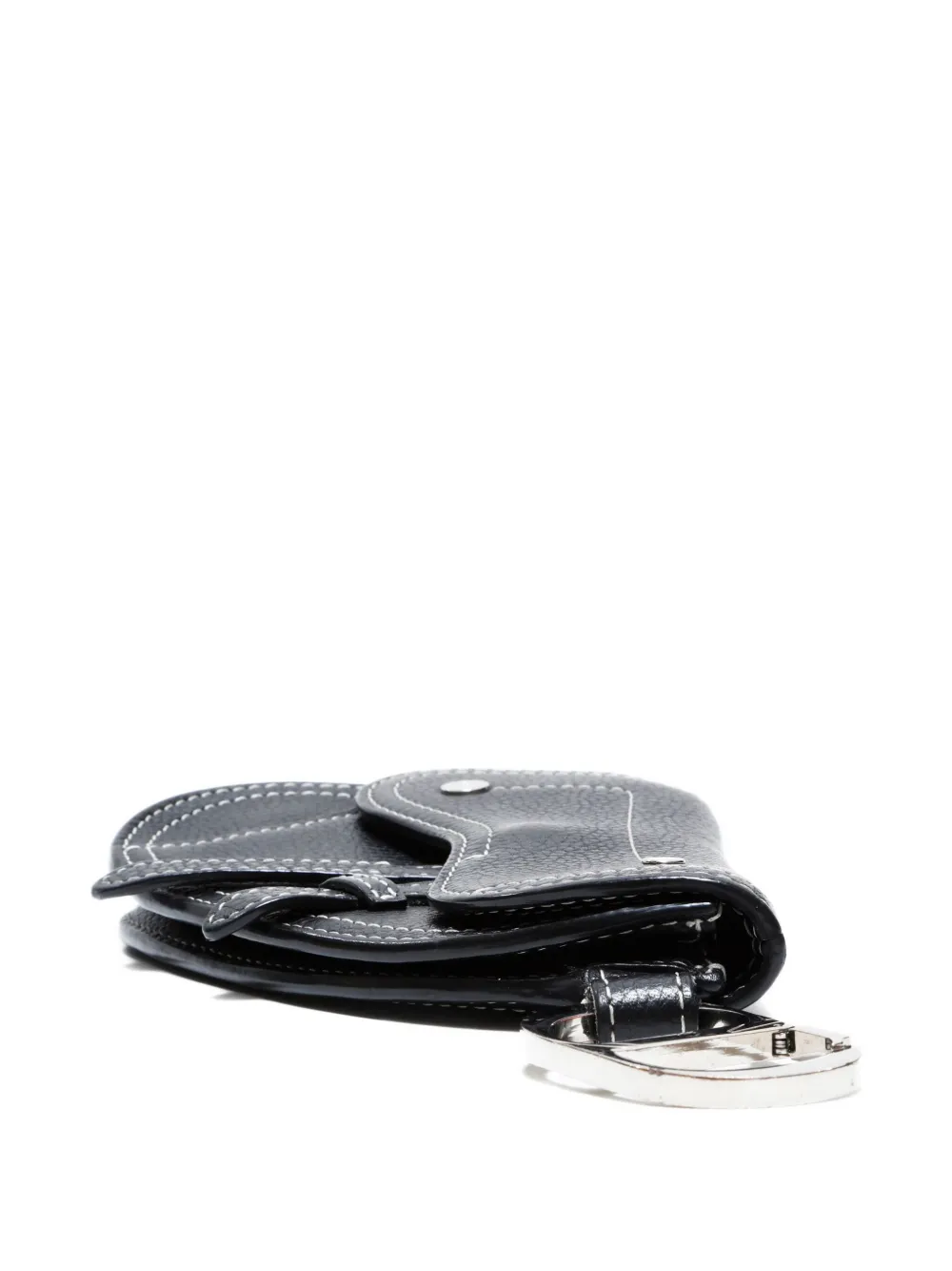 Pre-owned Dior 2015-2025 Mini Saddle Pouch Bag Charm In Black