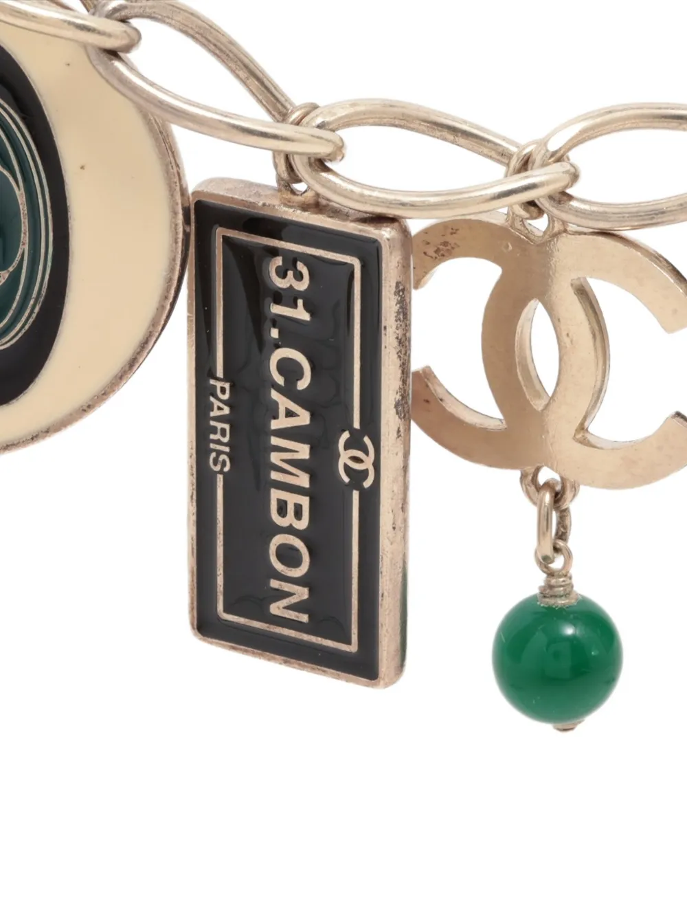 Pre-owned Chanel 2006 Cc Mark Cambon Ikon Motif Necklace In Gold