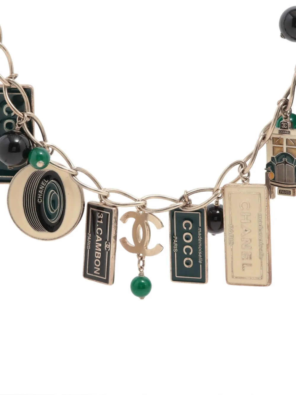 Pre-owned Chanel 2006 Cc Mark Cambon Ikon Motif Necklace In Gold