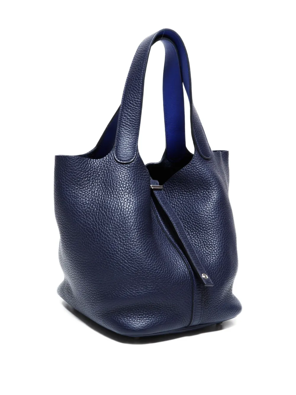 Pre-owned Hermes 2017 Picotin Pm Leather Tote Bag In Blue