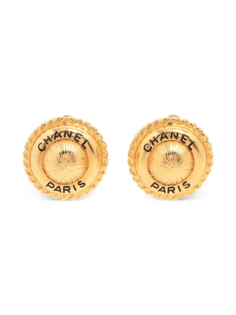 CHANEL Pre-Owned 1995 round clip-on earrings