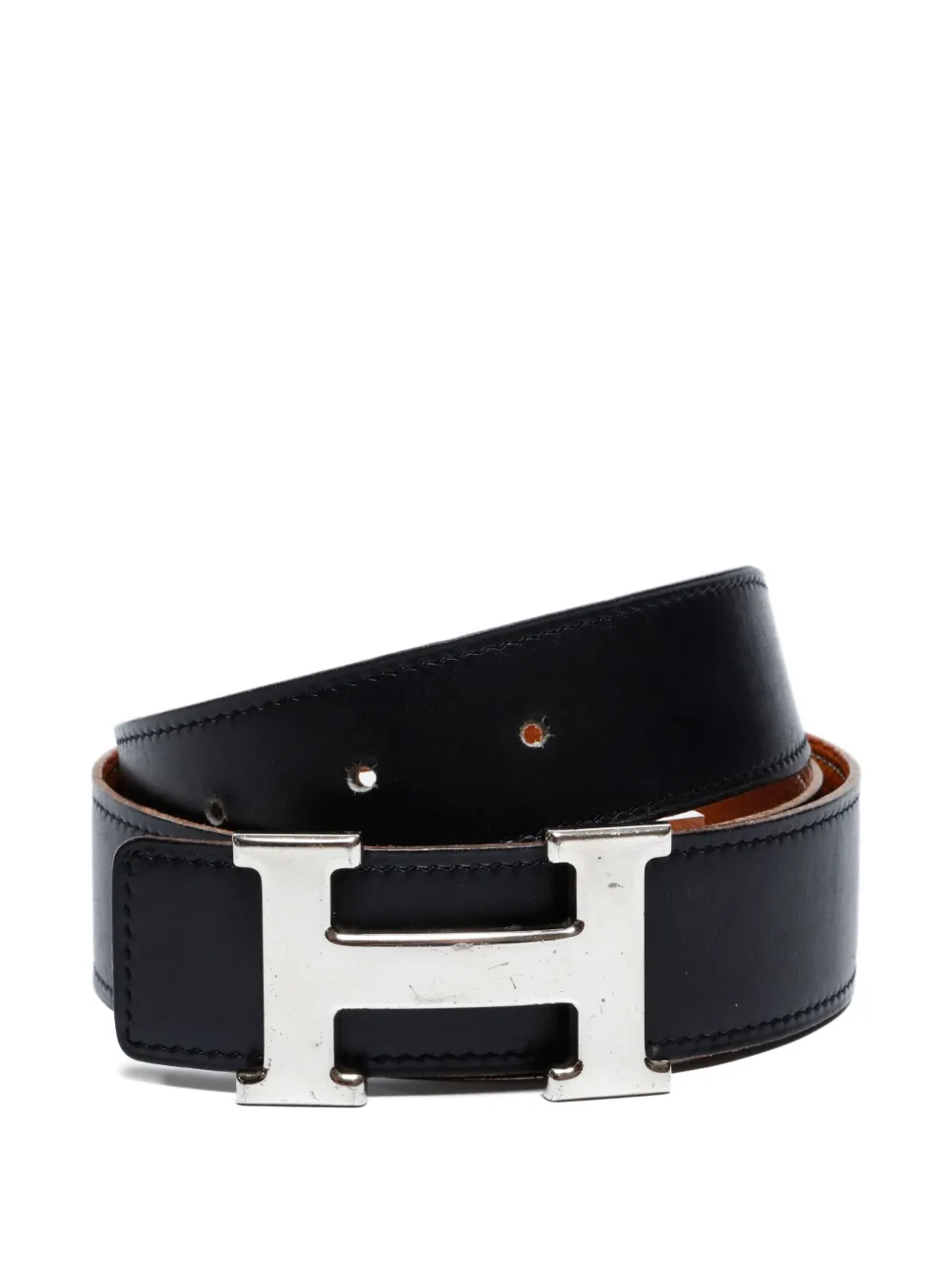 Pre-owned Hermes 2002 Constance Buckle Belt In Black