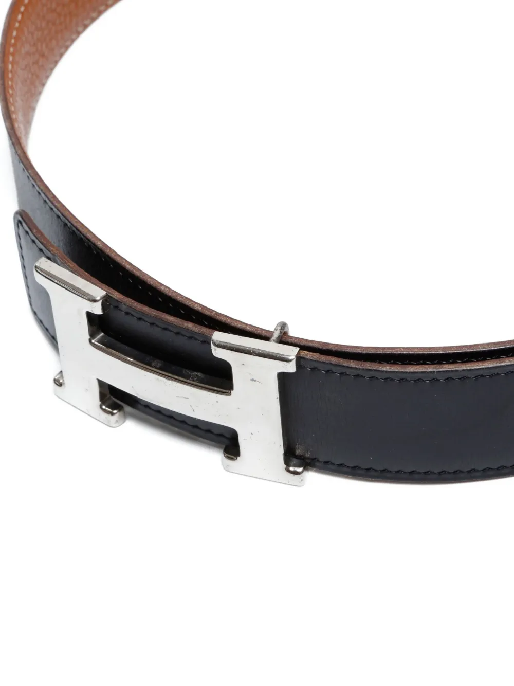 Pre-owned Hermes 2002 Constance Buckle Belt In Black