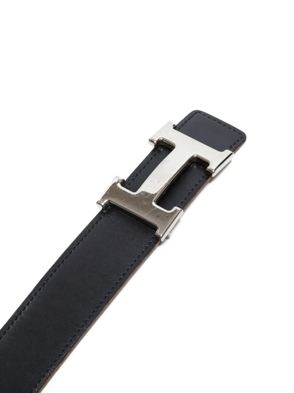 Pre-owned Hermes 2002 Constance Buckle Belt In Black