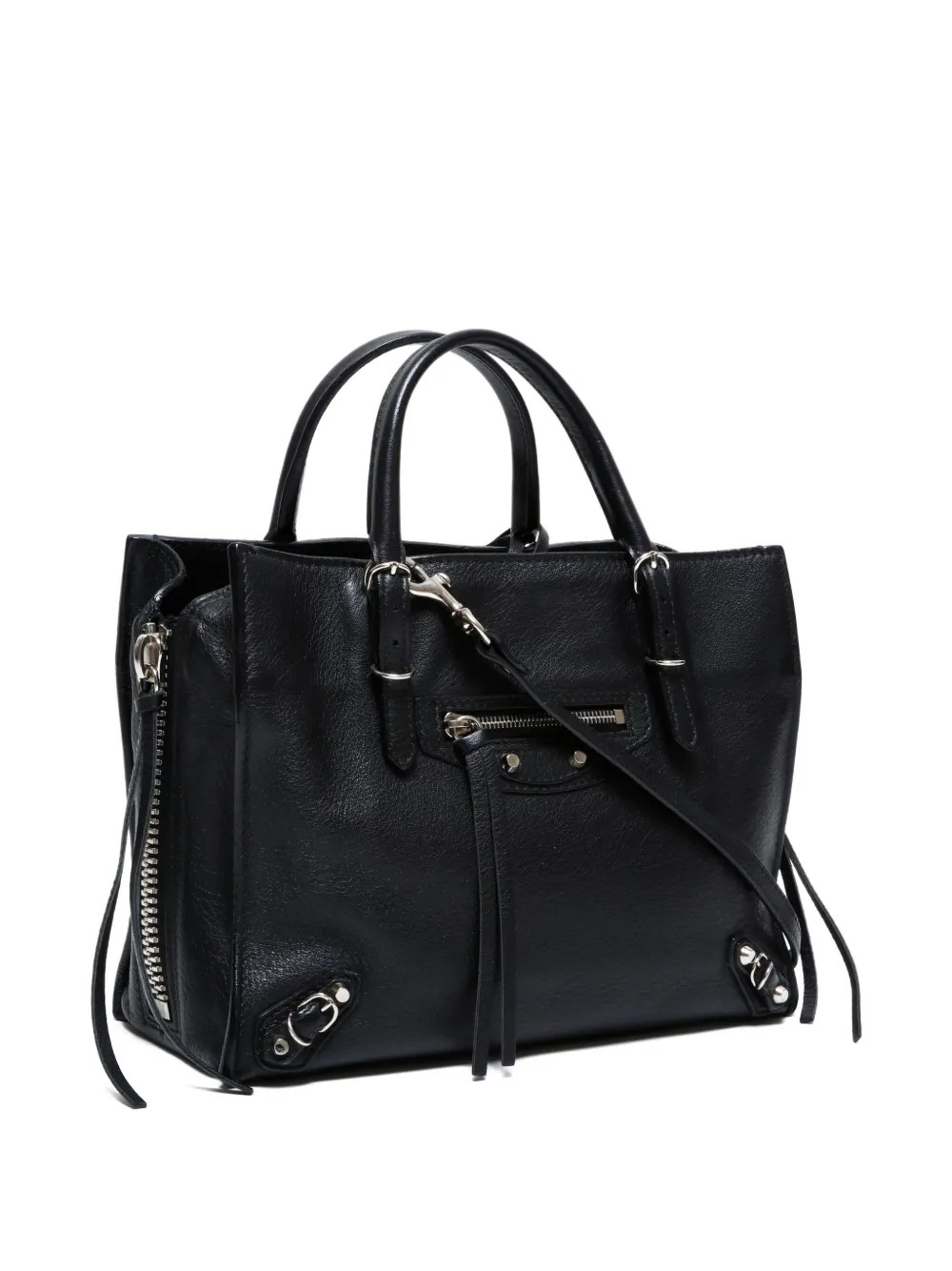 Pre-owned Balenciaga 2015-2024s Mini Paper 2way Tote Bag In Black