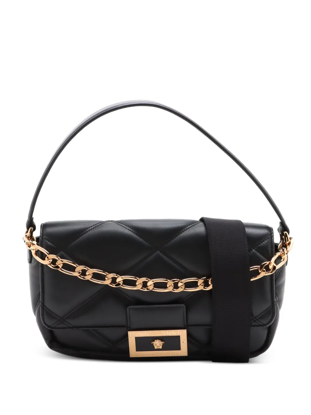 Versace Pre-Owned 2020s quilted chain shoulder bag - Nero