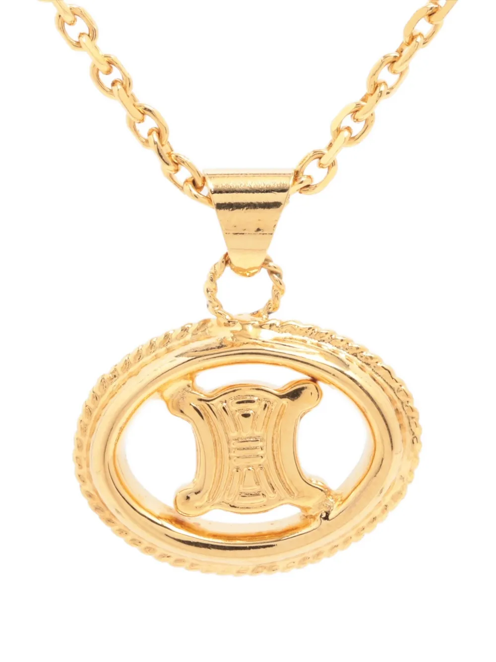 Celine Pre-Owned 990-2010s triomphe pendant necklace | Gold | Image 1